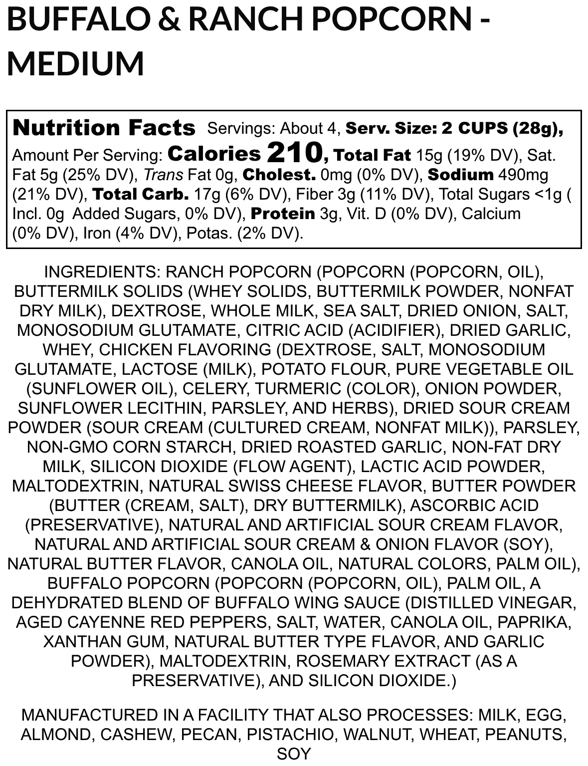 E21-Buffalo & Ranch Gourmet Popcorn