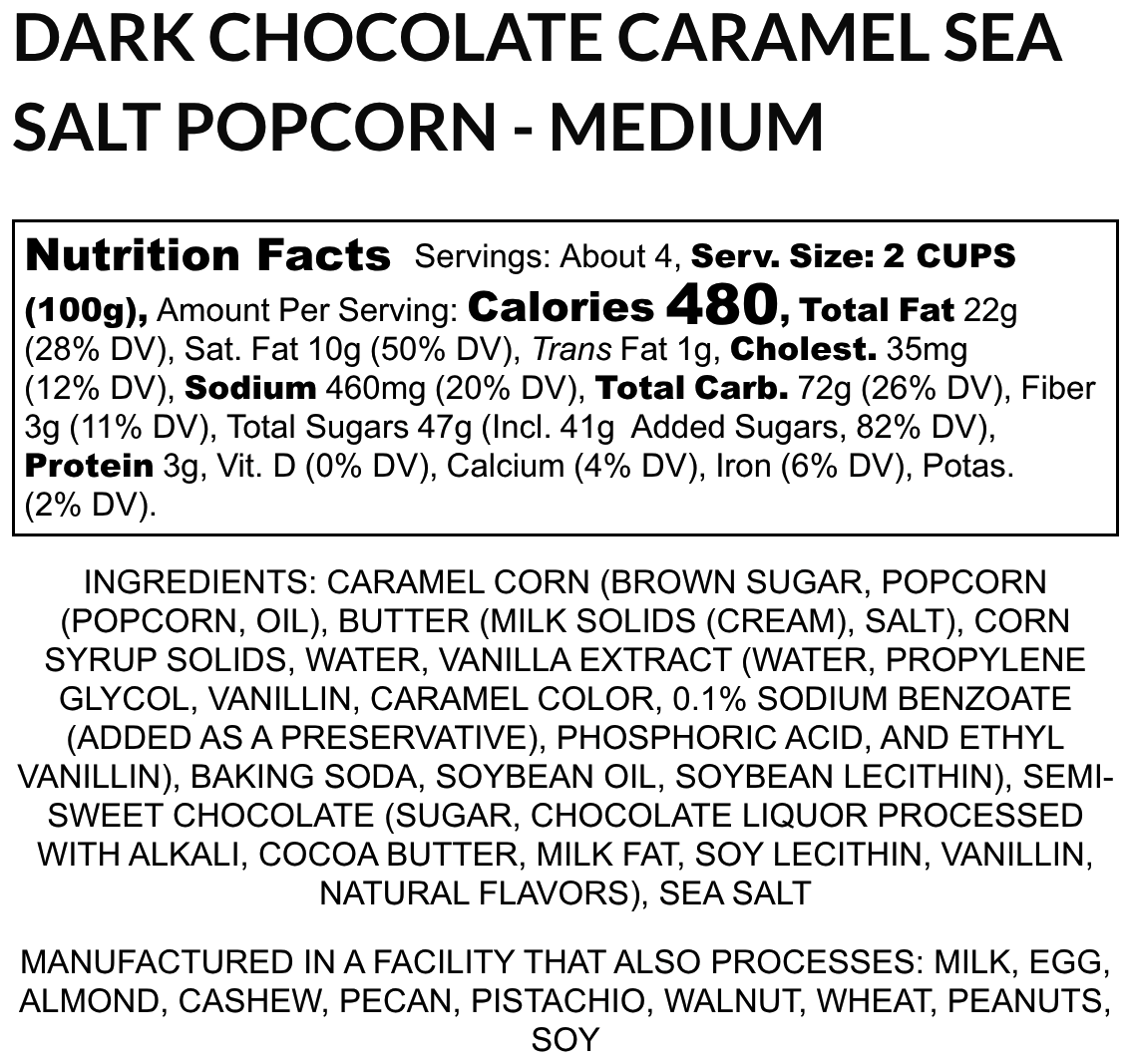 E29-Dark Chocolate Caramel Sea Salt Gourmet Popcorn