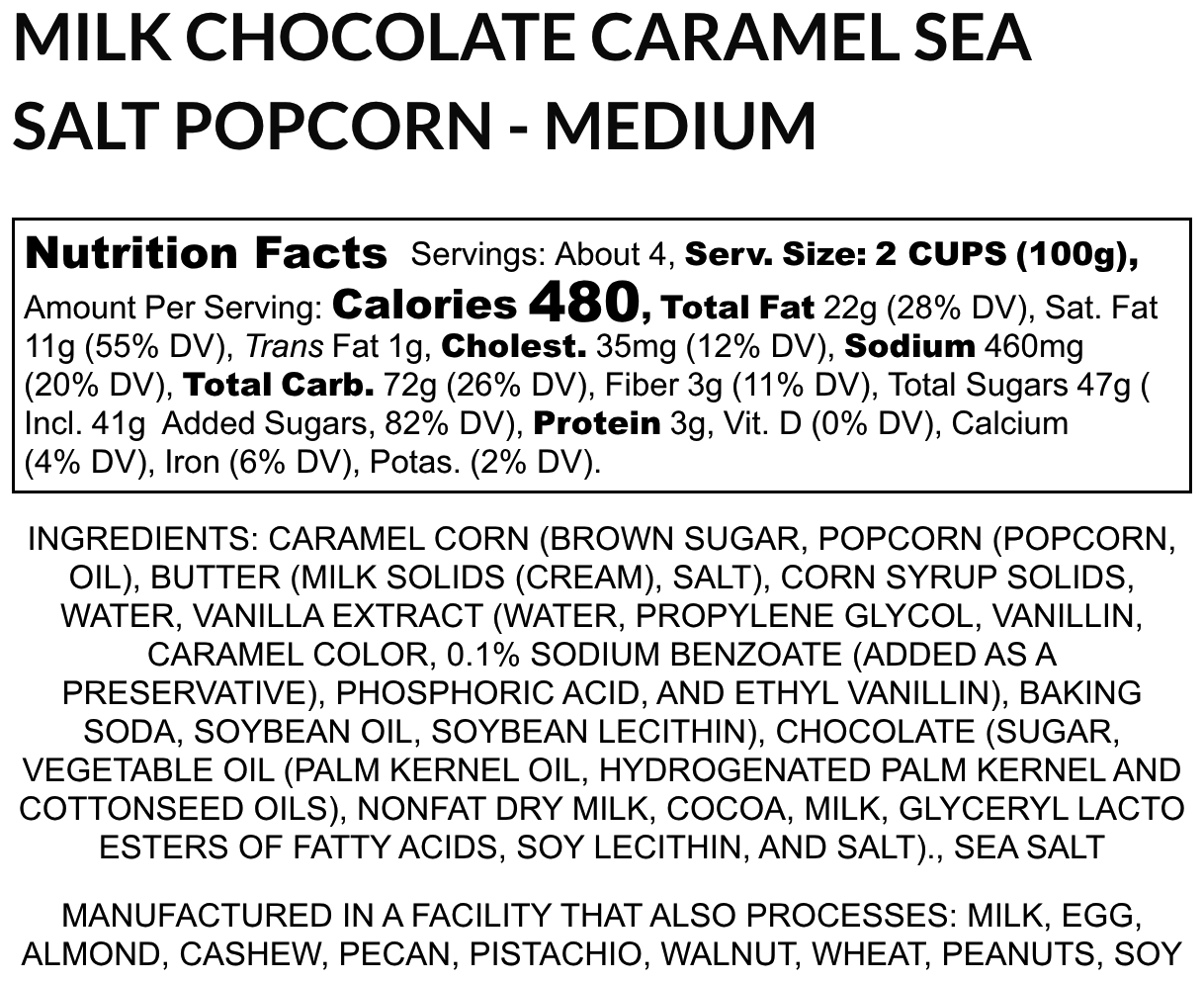 E23-Milk Chocolate Caramel Sea Salt Gourmet Popcorn